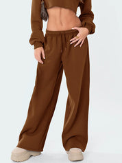 Solid Drawstring Loose Sweatpants