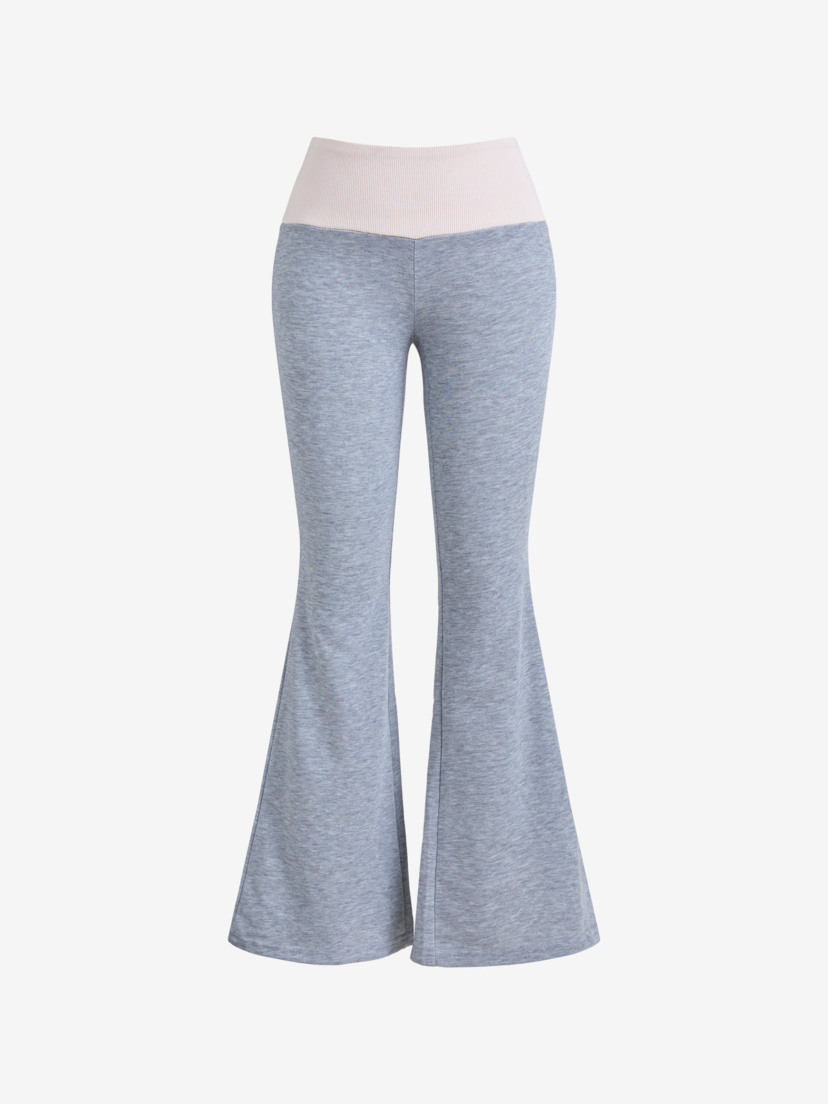 Low Waist Splice Knit Flare Leg Pants