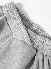 Solid Crossover Waist Bound Feet Sweatpants
