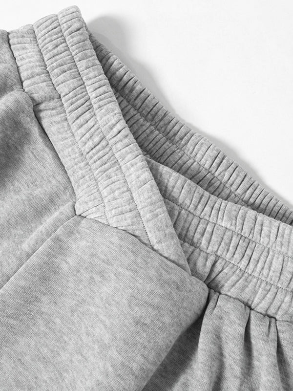 Solid Crossover Waist Bound Feet Sweatpants
