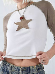 Street Star Patch Raglan Long Sleeve Tee