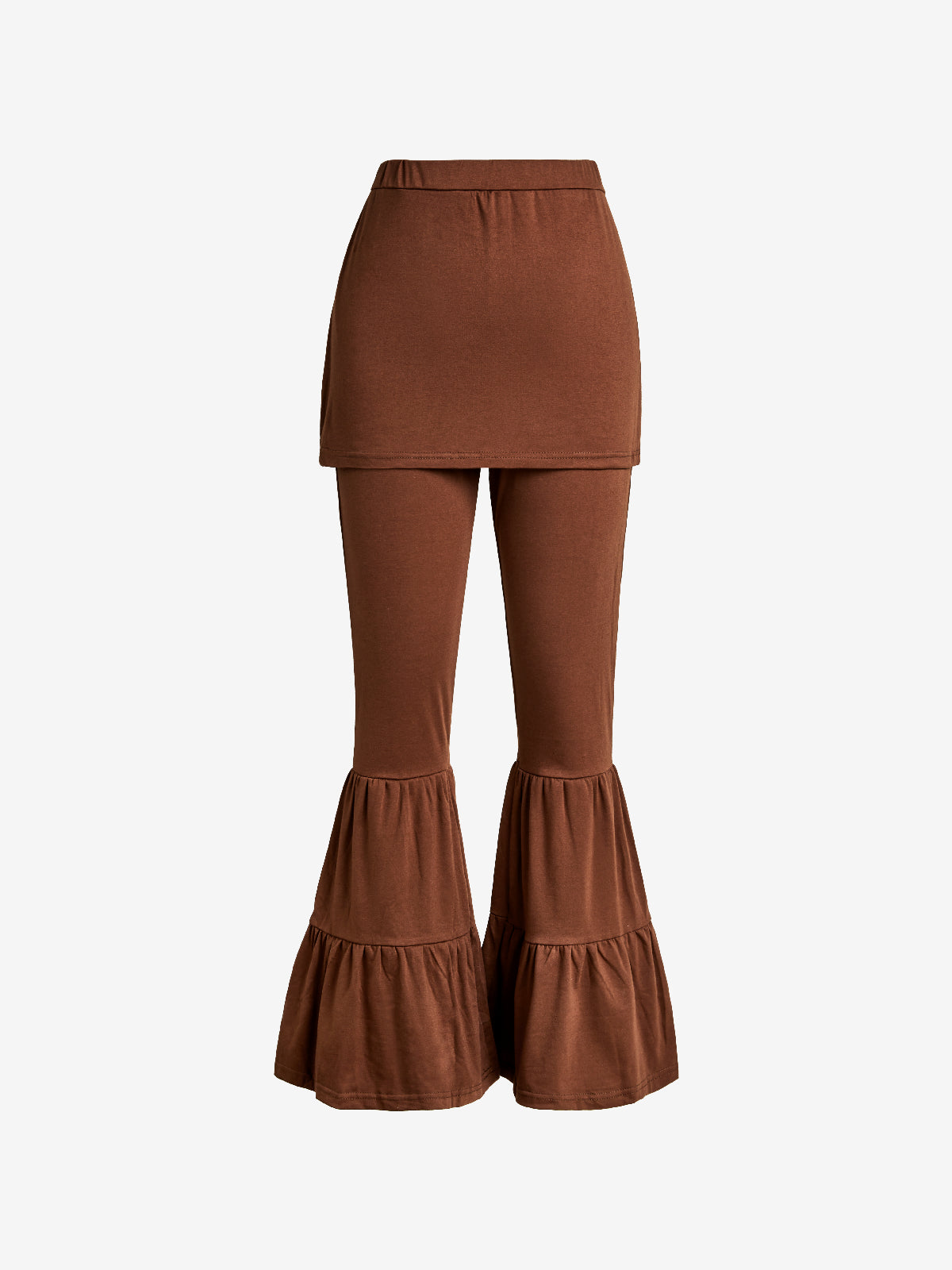 Multi Layered Splice Flare Leg Pants