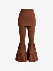 Multi Layered Splice Flare Leg Pants