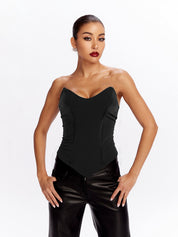 V Neck Backless Bandeau Top