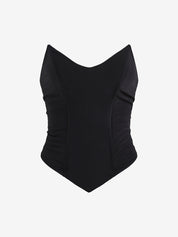 V Neck Backless Bandeau Top