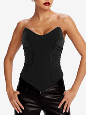 V Neck Backless Bandeau Top