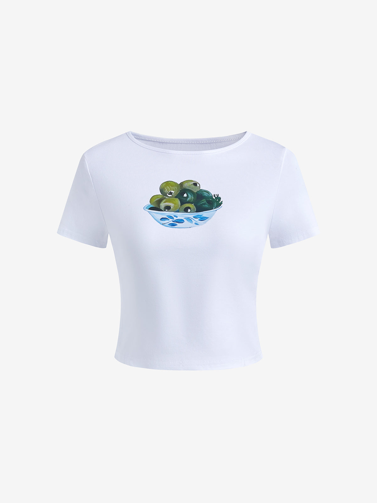 Fruit Print Crew Neck Short Sleeve Tee