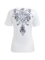 Gothic Rhinestone Print Short Sleeve Tee