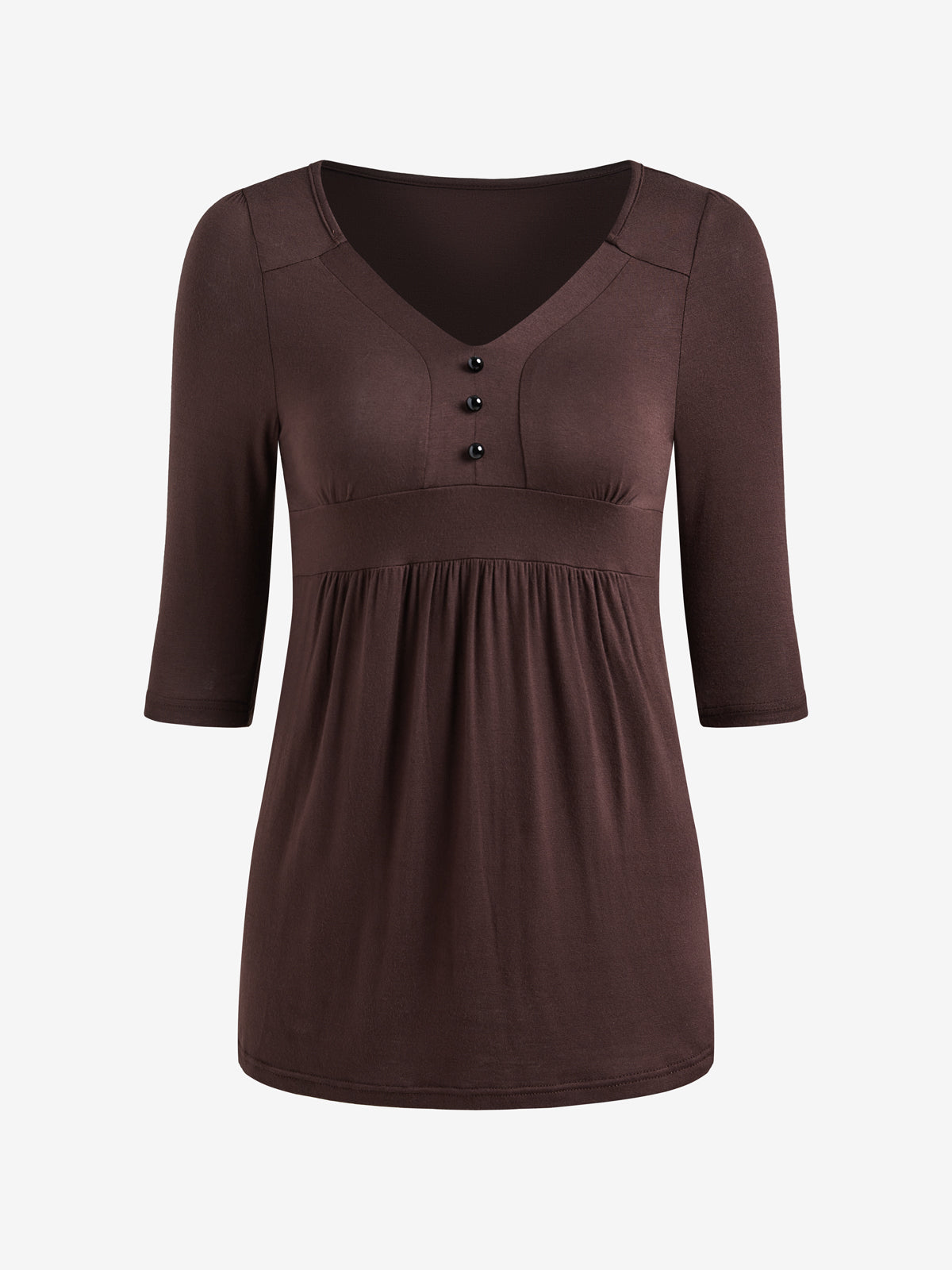 Vintage Brown V Neck Short Sleeve Tee