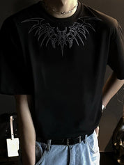 Men's Wing Print Oversized Short Sleeve Tee