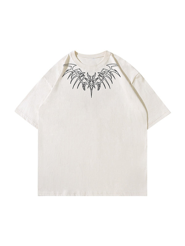 Men's Wing Print Oversized Short Sleeve Tee