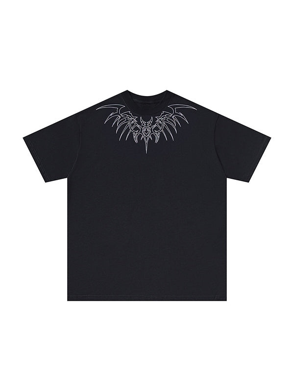 Men's Wing Print Oversized Short Sleeve Tee