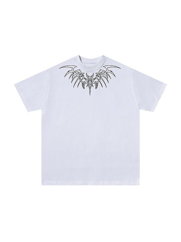Men's Wing Print Oversized Short Sleeve Tee