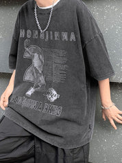 Men's Letter Print Oversized Short Sleeve Tee