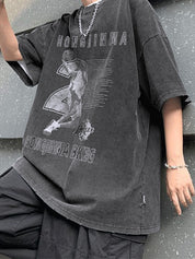 Men's Letter Print Oversized Short Sleeve Tee