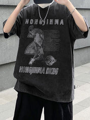 Men's Letter Print Oversized Short Sleeve Tee