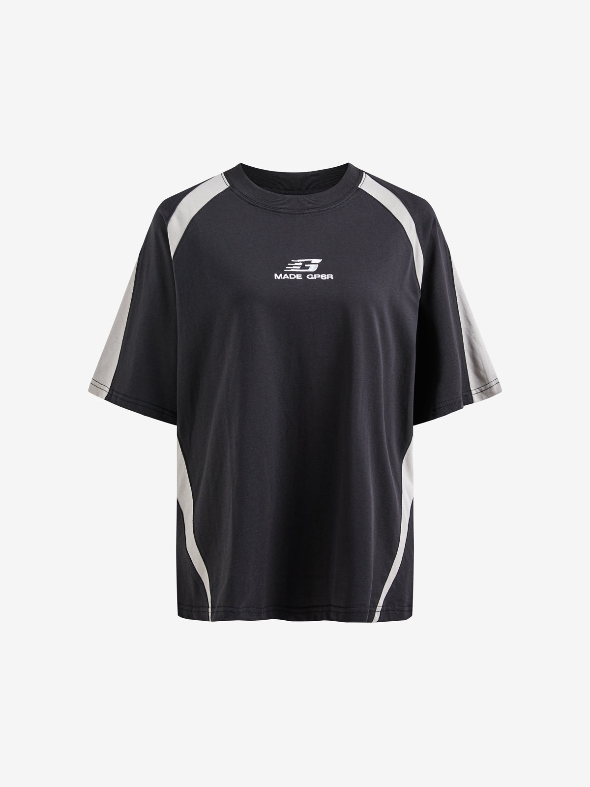 Men's Retro Spliced Oversized Short Sleeve Tee