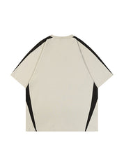 Men's Retro Spliced Oversized Short Sleeve Tee