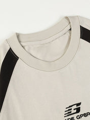 Men's Retro Spliced Oversized Short Sleeve Tee