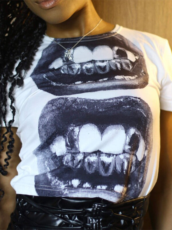 Retro Print Short Sleeve Tee