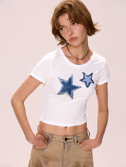Star Print Short Sleeve Tee