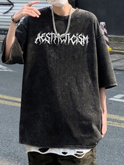 Men's Wing Print Oversized Short Sleeve Tee
