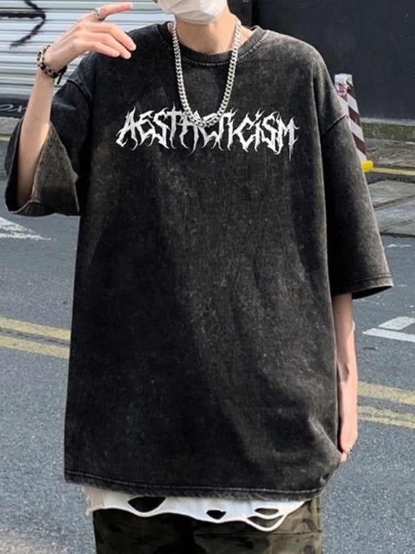 Men's Wing Print Oversized Short Sleeve Tee