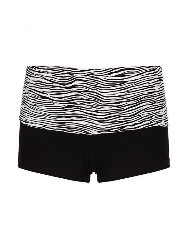 Zebra Print Stitching Shorts