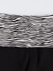 Zebra Print Stitching Shorts