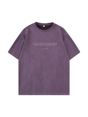 Letter Print Unisex Oversized Short Sleeve Tee