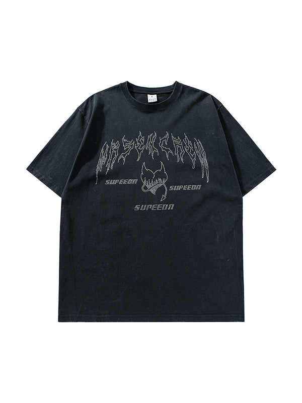 Men's Letter Graphic Oversized Short Sleeve Tee
