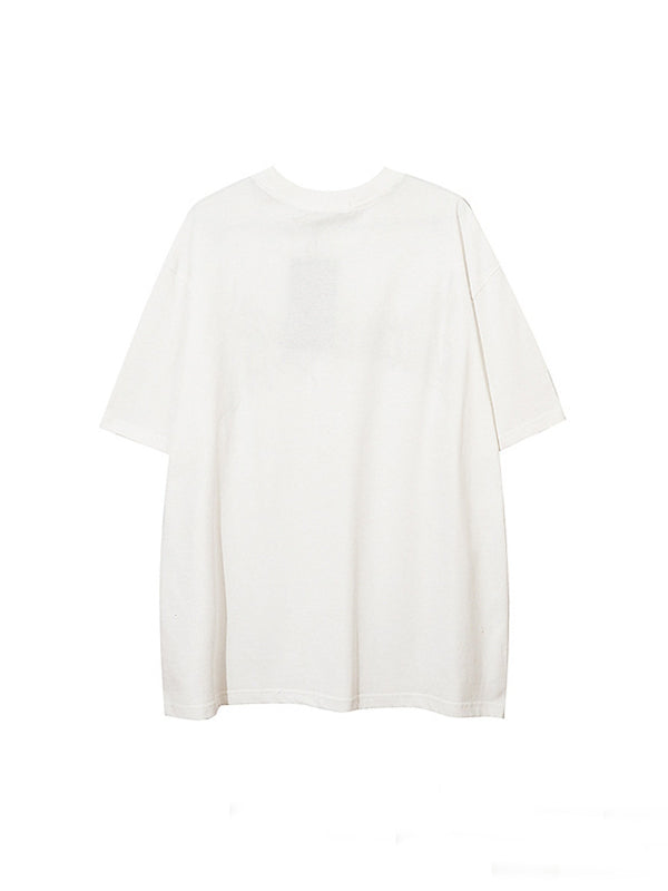 Men's Street Print Graphic Oversized Short Sleeve Tee
