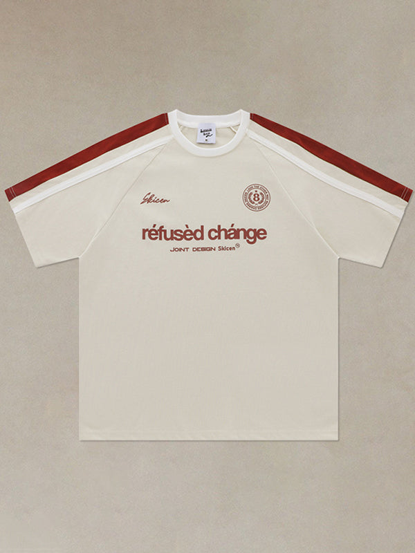 Men's Raglan Sleeve Lettering Printed Oversized Short Sleeve Tee