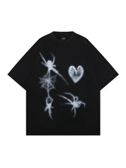 Men's Spider Print Oversized Short Sleeve Tee