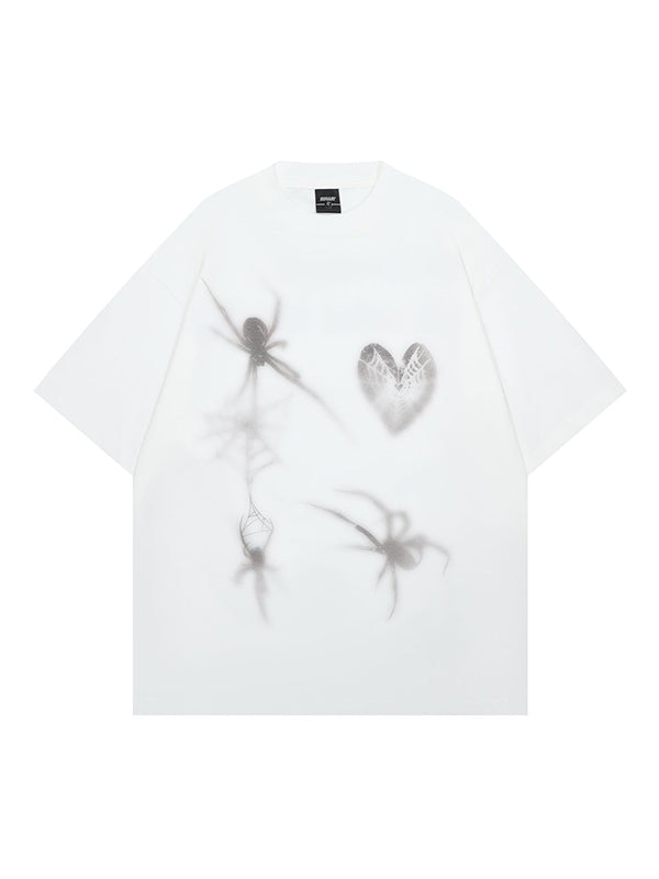 Men's Spider Print Oversized Short Sleeve Tee