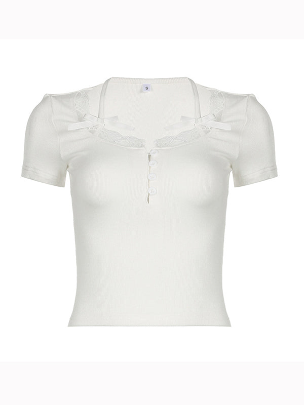 Solid Color Short Sleeve Tee