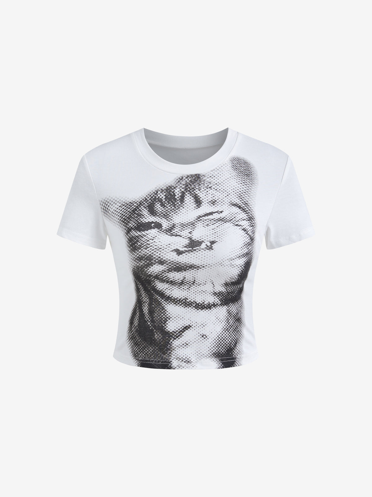 Cat Print Short Sleeve Tee