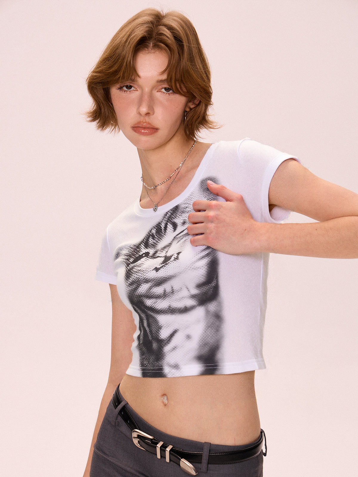 Cat Print Short Sleeve Tee
