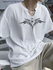 Men's Wings Print Neck Short Sleeve Tee