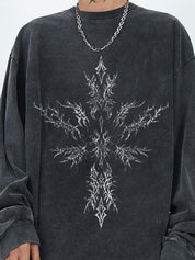 Men's Washed Oversized Long Sleeve Tee