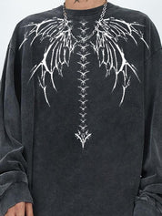 Men's Skeleton Oversized Long Sleeve Tee