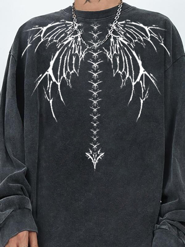 Men's Skeleton Oversized Long Sleeve Tee