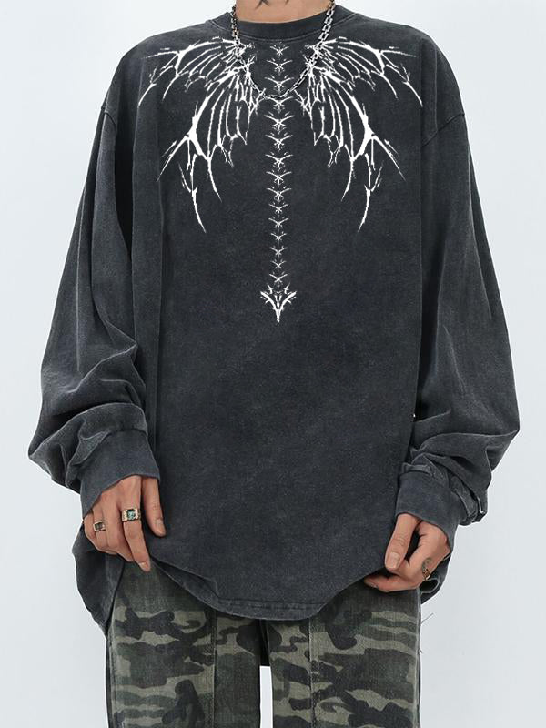Men's Skeleton Oversized Long Sleeve Tee