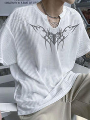 Men's Wings Print Neck Short Sleeve Tee