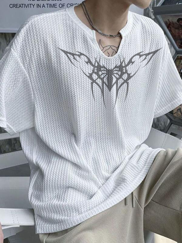 Men's Wings Print Neck Short Sleeve Tee