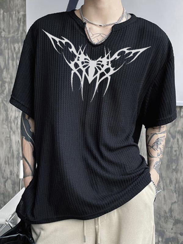 Men's Wings Print Neck Short Sleeve Tee