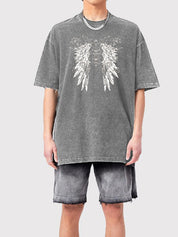 Men's Wings Print Oversized Short Sleeve Tee