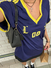 Retro Print Oversized Short Sleeve Tee
