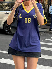 Retro Print Oversized Short Sleeve Tee