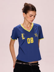 Retro Print Oversized Short Sleeve Tee
